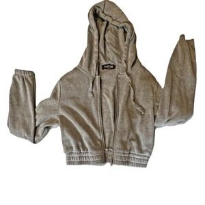 B FREE Gray Full Zip Fleece Hoodie Sweatshirt Child's M Hooded Long Sleeve